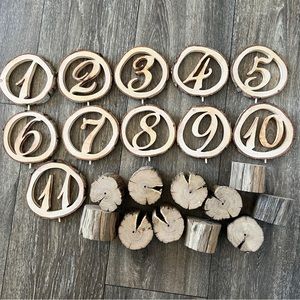 🪵 Wooden Rustic Table Numbers Wedding Decor 1 - 11 🪵